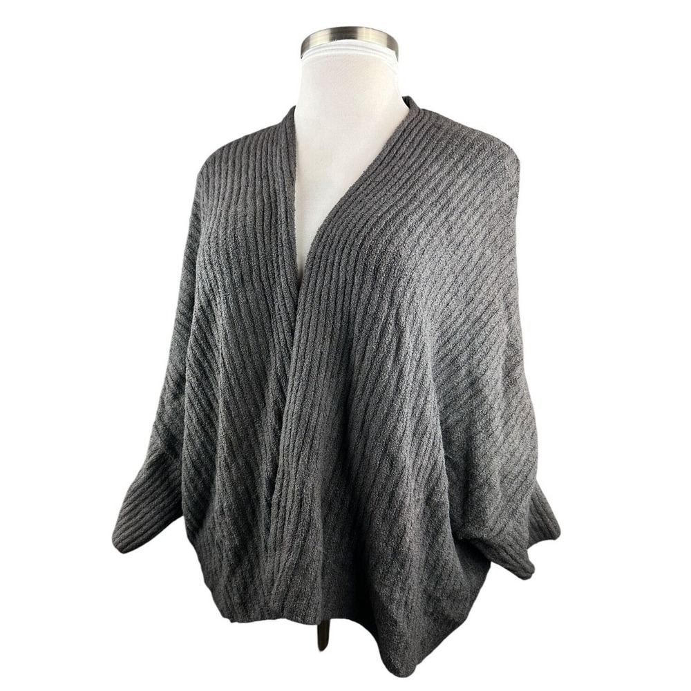 Barefoot Dreams Cozy Chic Lite Ribbed Shrug Cardigan Carbon Gray Plus Size 3X - Picture 10 of 12
